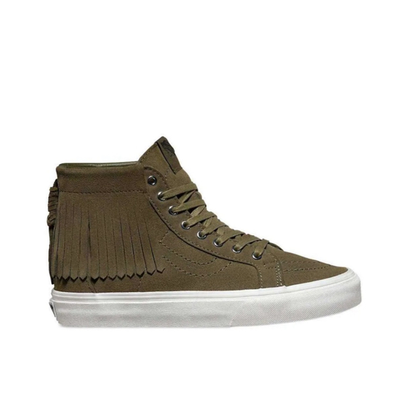 NWT Vans Sk8-hi Moc Genuine Suede Moccasin Fringe Hi Top Shoes Men’s 5.5 / 7 - Picture 1 of 11